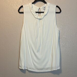 CAbi Rayon Cream Sleeeveless top Large